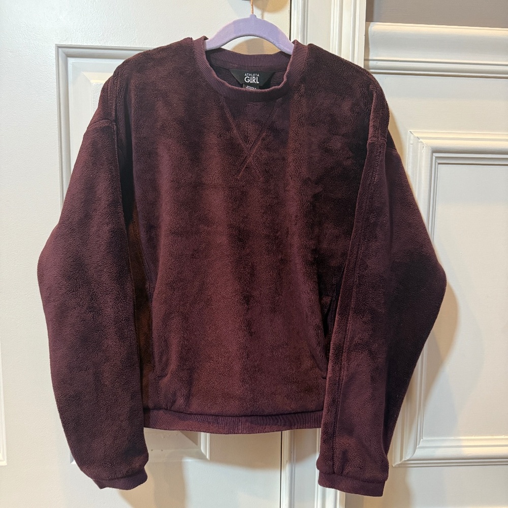 Athlete Girl Burgundy Velvety Fleece Sweatshirt